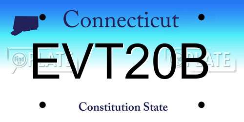 EVT20B Connecticut License Plate