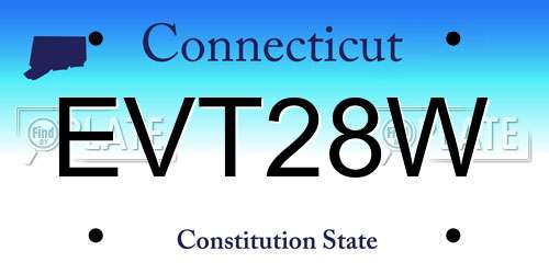 EVT28W Connecticut License Plate