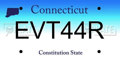EVT44R Connecticut License Plate