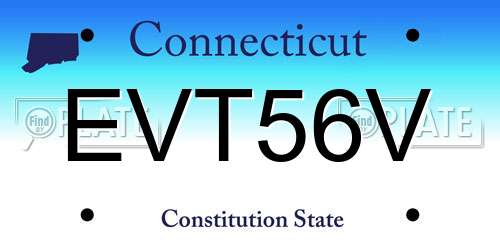 EVT56V Connecticut License Plate