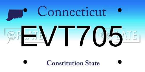 EVT705 Connecticut License Plate
