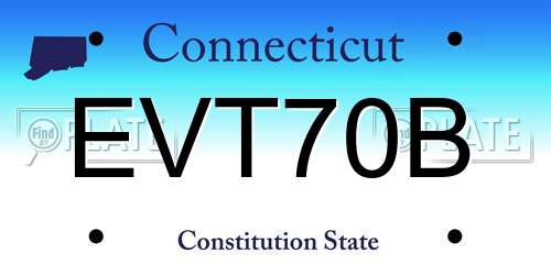 EVT70B Connecticut License Plate