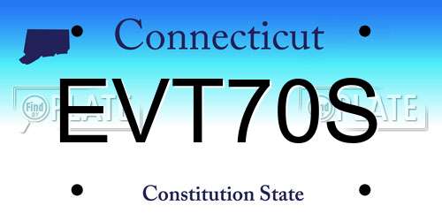 EVT70S Connecticut License Plate
