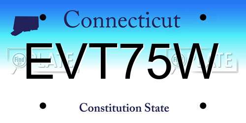 EVT75W Connecticut License Plate