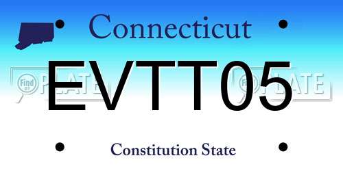 EVTT05 Connecticut License Plate