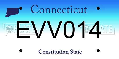 EVV014 Connecticut License Plate