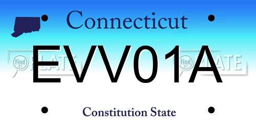 EVV01A Connecticut License Plate