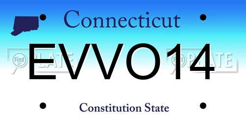 EVVO14 Connecticut License Plate