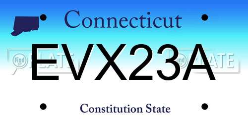 EVX23A Connecticut License Plate