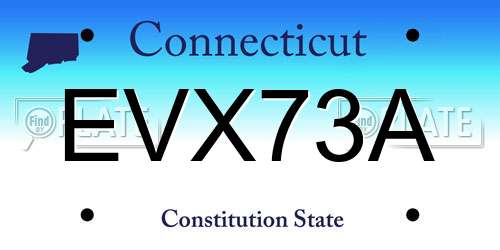 EVX73A Connecticut License Plate