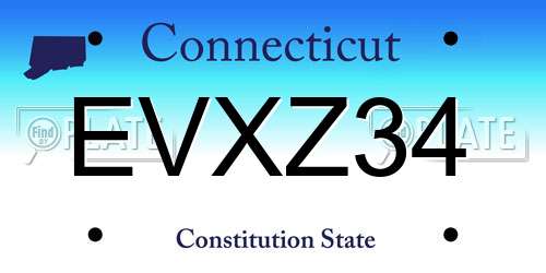 EVXZ34 Connecticut License Plate