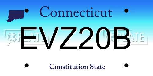 EVZ20B Connecticut License Plate