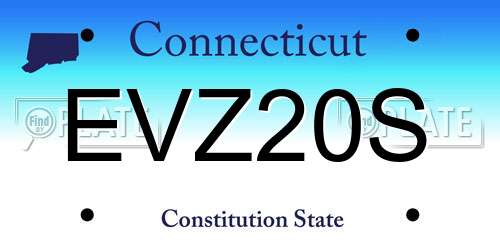EVZ20S Connecticut License Plate
