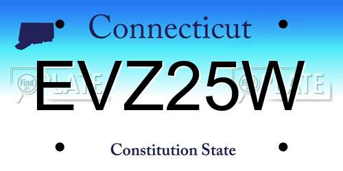 EVZ25W Connecticut License Plate