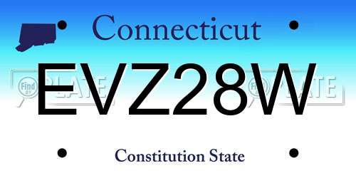 EVZ28W Connecticut License Plate
