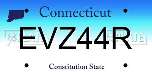EVZ44R Connecticut License Plate