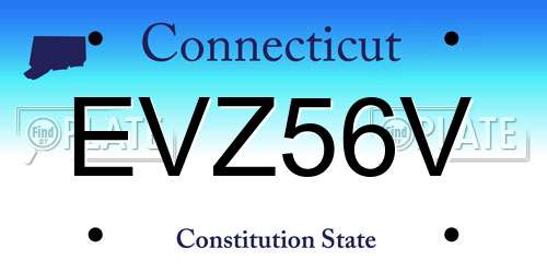 EVZ56V Connecticut License Plate