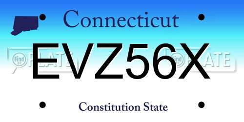 EVZ56X Connecticut License Plate