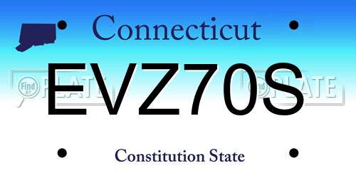 EVZ70S Connecticut License Plate