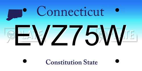 EVZ75W Connecticut License Plate