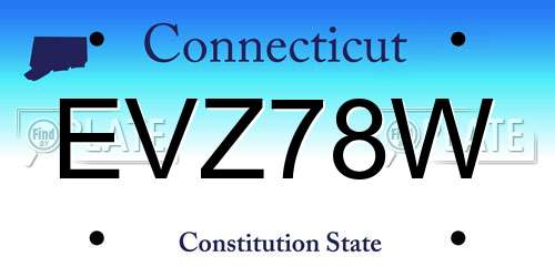 EVZ78W Connecticut License Plate