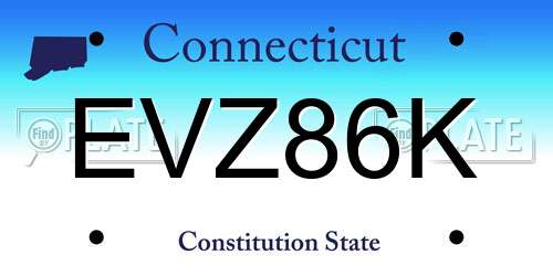 EVZ86K Connecticut License Plate