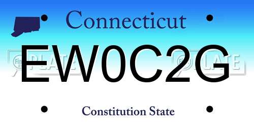 EW0C2G Connecticut License Plate