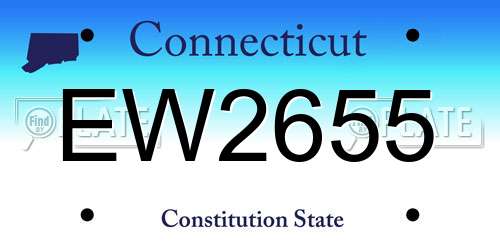 EW2655 Connecticut License Plate