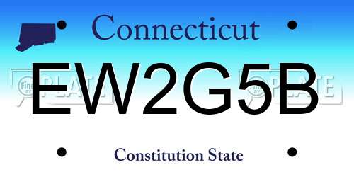 EW2G5B Connecticut License Plate