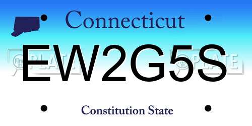 EW2G5S Connecticut License Plate