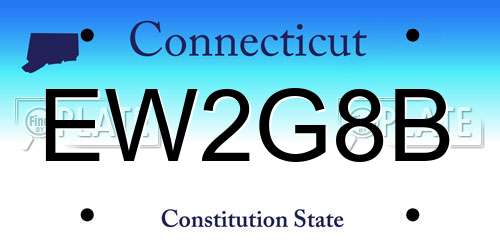 EW2G8B Connecticut License Plate