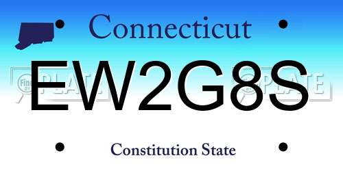 EW2G8S Connecticut License Plate
