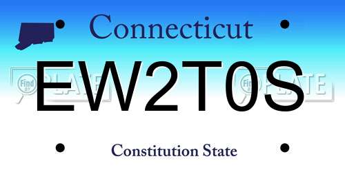 EW2T0S Connecticut License Plate