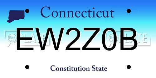 EW2Z0B Connecticut License Plate