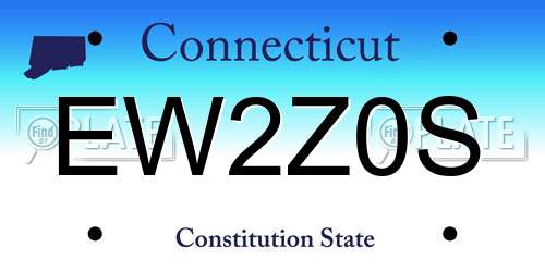 EW2Z0S Connecticut License Plate