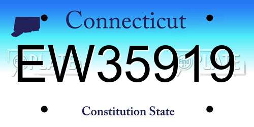 EW35919 Connecticut License Plate