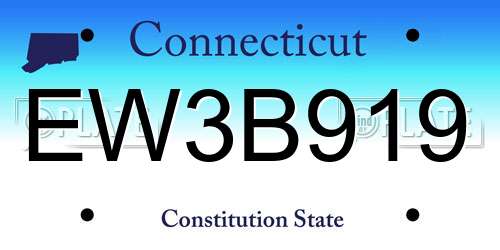 EW3B919 Connecticut License Plate