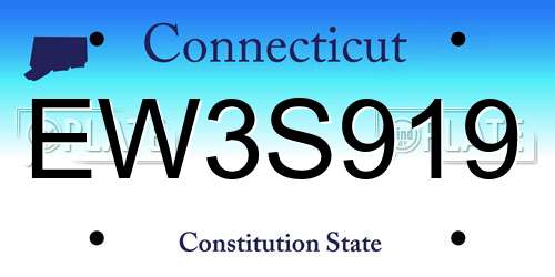 EW3S919 Connecticut License Plate