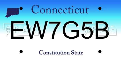 EW7G5B Connecticut License Plate