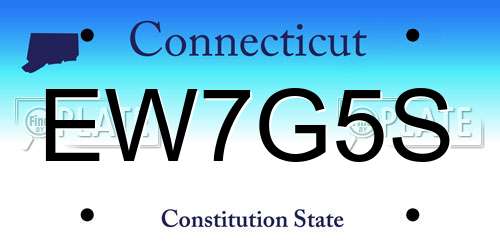 EW7G5S Connecticut License Plate
