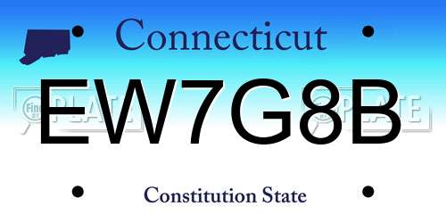 EW7G8B Connecticut License Plate