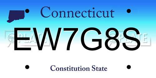 EW7G8S Connecticut License Plate