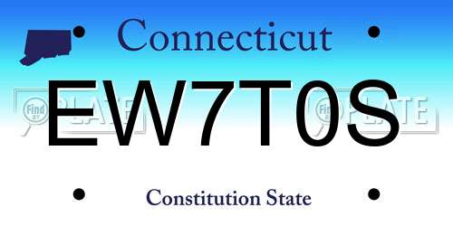EW7T0S Connecticut License Plate