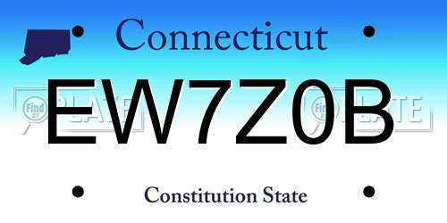 EW7Z0B Connecticut License Plate