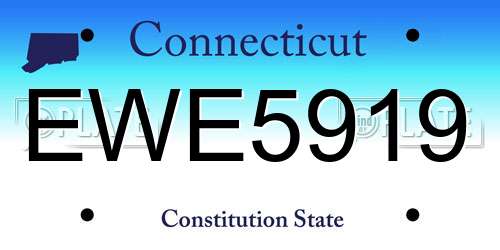 EWE5919 Connecticut License Plate