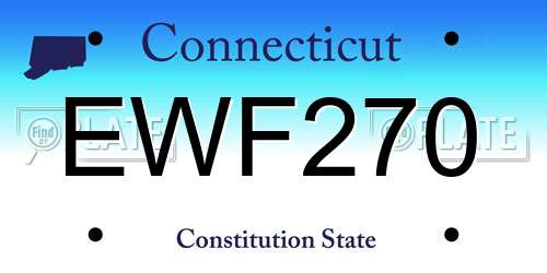 EWF270 Connecticut License Plate