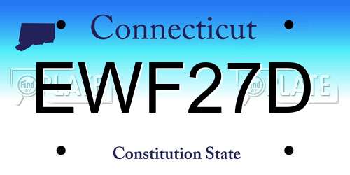 EWF27D Connecticut License Plate