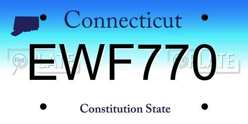 EWF770 Connecticut License Plate
