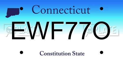 EWF77O Connecticut License Plate
