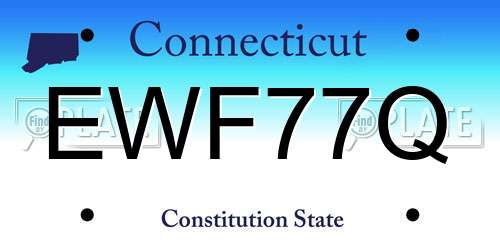 EWF77Q Connecticut License Plate